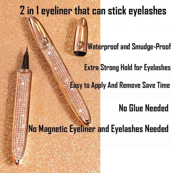 2 in 1 Waterproof Self-Adhesive Pen Eyeliner - Image 4